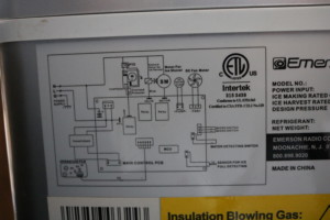 Wiring diagram on back of icemaker.