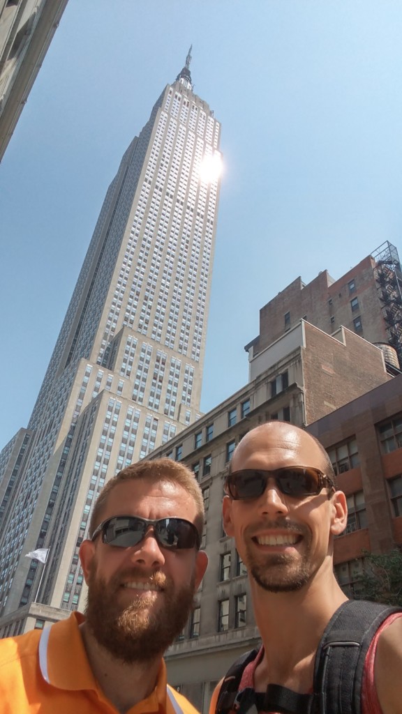 David and Andrew with the Empire State building in the background.